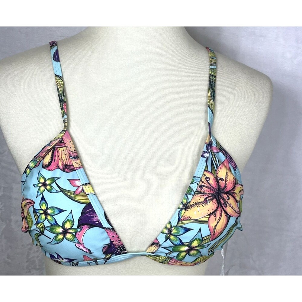 Perfect Vacation Women's Bikini Top Removable Pads Multicolor Floral Size L NEW